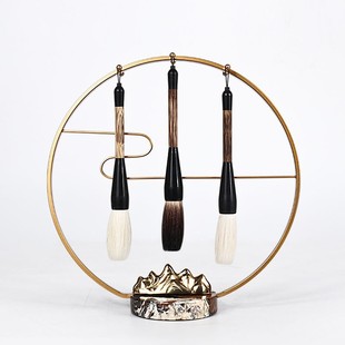 New Chinese Zen rockery brush rack decoration desk hotel front desk study antique shelf decoration