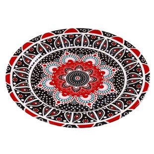 Ceramic home restaurant hotel disc bohemian style hand-painted plate creative pattern Western plate swing racket shallow plate