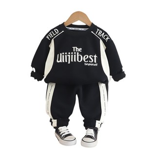 Boys' Spring and Autumn suit 2025 New Baby Handsome Children's Spring Clip Color-matching Sweatshirt Two-piece Outfit Fashion