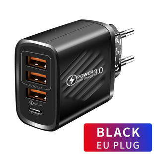 3USB + PD зарядное устройство PD мобильный телефон Быстрая Зарядка адаптер питания многопортовый A + C 3A Европейский стандарт американский стандарт Британский стандарт Прямая зарядка