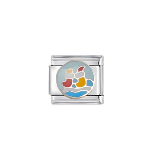 Cross-border Italian Explosions Personalized Handmade Stitching DIY Cartoon Pattern Stainless Steel Plated 18k Bracelet Module Bracelet