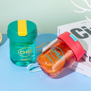 Internet Celebrity Dundun Cup Summer Mini Plastic Water Cup Cartoon Handy Milk Cup Ton Ton Cup Convenient Straw Cup Customization