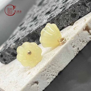 Coloured Glazed Lotus Canopy Button Chinese Style National Style Cheongsam Hanfu Tang Suit Bead Button