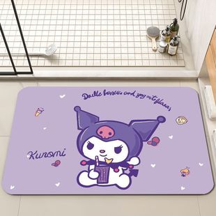 Cartoon Kulomi Bathroom Mat Diatom Mud Absorbent Quick-drying Mat Toilet Dirt-resistant Non-slip Foot Mat Can be Cut