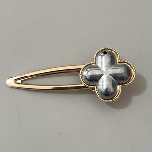 Oval piece embellished DIY Song Jin hairpin alloy jewelry clip fabric base duck bill clip round side clip accessories