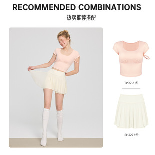 Spring and Summer New Yoga Clothes for Women, Anti-Exposure Badminton Tennis Skirts, Sports Skirts, Outdoor Running Fitness Clothes