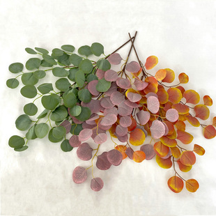 Mori silk-printed cloth oil-colored Apple leaf wedding decoration green planting fake tree leaf autumn color artificial flower apple leaf
