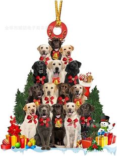 Cross-border New Cute Dog Christmas Tree Hanging Christmas Decorations Christmas Decoration Gift Car Supplies