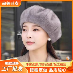 Big Head Waves Beret Women's Autumn and Winter Face Small Warm Retro Style Plush Octagonal Hat Fashion Korean Painter Hat