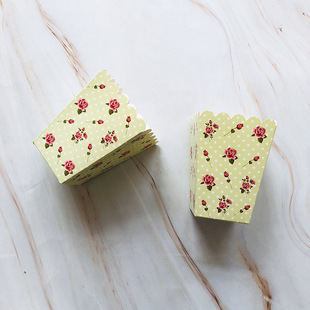 Color Rose Disposable Popcorn Box French Fries Chicken Rice Paper Box Picnic Decoration Box