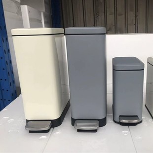 Cross-border double-layer stainless steel trash can household 10 liters living room bathroom office 15 liters foot-pedal wastebasket