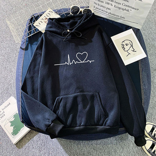 European and American Cross-border Casual Printed Loose Hoodie Autumn and Winter Long-sleeved Hooded Sweatshirt Harajuku Top Sweatshirt
