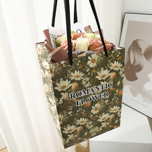 Vintage Daisy New Flower Handbag Flower Bundle Packaging Bag Thickened Gift Doll Gift Bag Tanabata Handbag