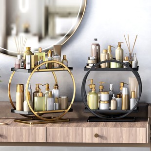 Double-layer Bathroom Rack Wash Table Top Bathroom Rack Bathroom Storage Rack Desktop Cosmetics Storage Rack