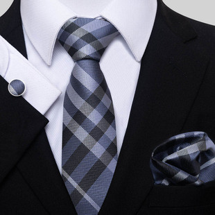 Spot wholesale men's business dress evening tie fashion tie square scarf cufflinks combination set cross-border hot sale