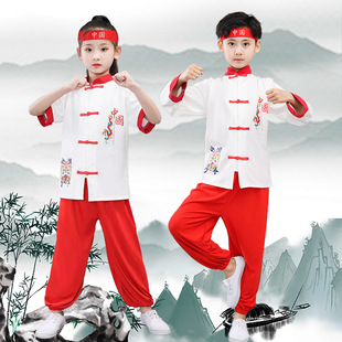 Children's martial arts show performance clothing drum suit sports practice clothing elementary school students hip hop cheerleading performance clothing