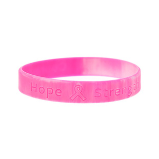 Medical Aler Breast Cancer Silicone Bracelet Pink Ribbon Motivational Label Rubber Bracelet