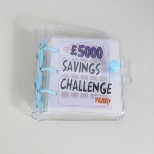 Трансграничный Mini Binder Savings Challenge Вызов Сохранить деньги на фунт мини-ПВХ переплет