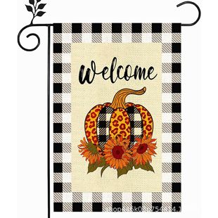 Amazon Hot Selling Autumn Garden Flag Pumpkin Print Linen Double-Sided Autumn Garden Decoration Flag Flag Customization