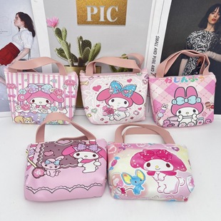 Cartoon Sanrio family portable coin purse coolomi melody pudding KT cat zipper PU bag key case