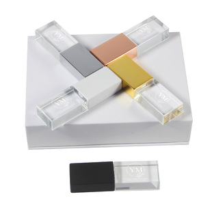 Crystal U disk usb3.0 luminous acrylic USB 32g gift music laser engraving logo128g