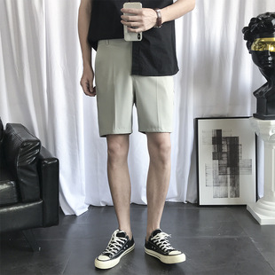 Hong Kong-style Shorts Men's Summer Loose Straight Pants Korean-style Trendy ins Internet Popular Large Pants Pants Five-point Suit Pants