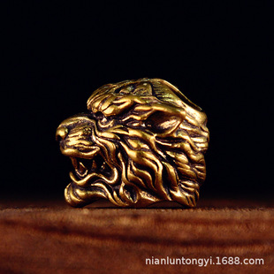 Handmade EDC Tiger Head Cross-border Hot Sale Keychain Pendant Brass Knife Pendant DIY Copper Jewelry Backpack Pendant Wholesale