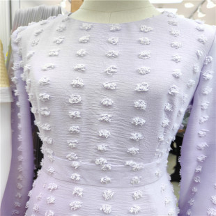 In stock polyester chiffon cut flower big fur ball three-dimensional cut flower spring and summer shirt dress fashion women's fabric