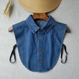 Women's Denim Fake Collar Matching Sweater Sweater Versatile Fake Collar