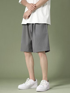 2025 Simple Shorts Men's Summer Casual Thin Quick-drying Five-point Medium Pants Loose Beach Pants Trendy Brand Large Pants