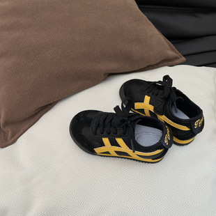 Children's Velcro Forrest Gump Shoes 2025 Spring and Autumn New Korean Style Color Matching Casual Fashion Trendy Sports Shoes for Boys and Girls