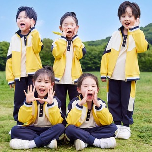 Primary School Students' School Uniform Summer suit Four-piece Kindergarten Garden Uniform Summer Spring and Autumn Three-piece Class Uniform Children's Spring