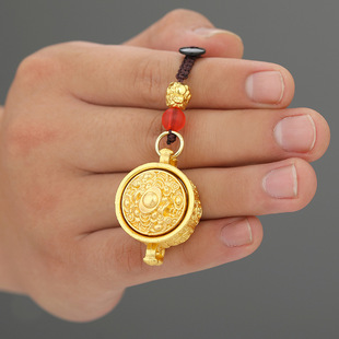 New Cornucopia Zodiac and Brass Keychain Turn Handle Lucking Pendant High-grade Carry-on Decoration Gift