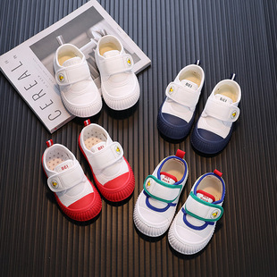 Kindergarten Shoes 2024 Spring and Summer New Indoor Shoes Boys Soft Sole Non-slip Children's Shoes Girls Baby Children's White Shoes