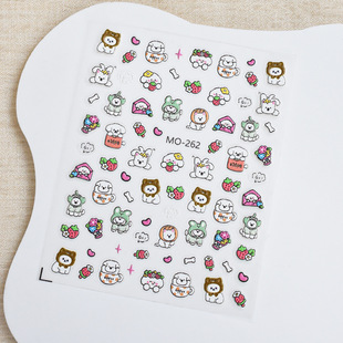 Маленькая красная книга та же милая Hellokitty кошка маникюрная наклейка рельефная трехмерная милая нефритовая собака маникюрная наклейка
