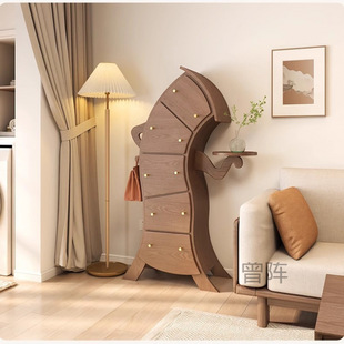 Zeng p1 Solid Wood Creative Wishbone Cabinet European-style Robot Crooked Cabinet Modern Bedroom Ins-style Storage Cabinet Living Room Five