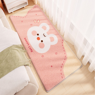 Cartoon Cute Girl's Heart Pink Cashmere Carpet Dirt Resistant Easy Care Bedroom Bedside Blanket Thickened No Hair