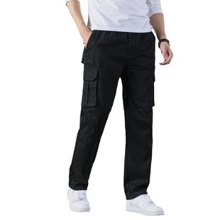 in stock Cross-border Autumn and Winter Thick Pure Cotton Casual Pants Men's Straight Multi-pocket Plus Size Large Size Washed Coil Pants