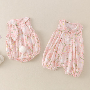 New Starting Point Clothing Newborn Class A jumpsuit Super Cute Baby Girl Western-style Bag Fart Clothes Baby Summer Outfit