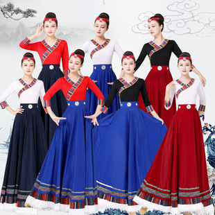 Vertical Road + A- 101 new Tibetan dance performance costume women's square suit performance stage minority skirt