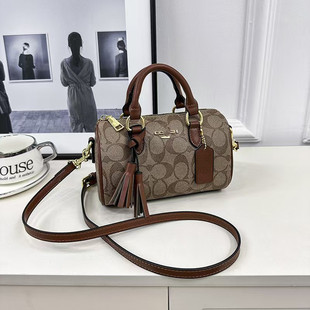 Foreign Trade Cocoa Boston Pillow Bag High Version Women's Handbag European and American Style Retro Shoulder Bag Wholesale Hair