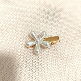 Korean style flower Pearl hairpin simple all-match bangs broken hairpin female Net red temperament word hairpin headdress