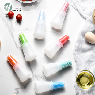 Lid silicone oil bottle brush with scale kitchen gadgets outdoor barbecue oil brush baking oil brush seasoning brush