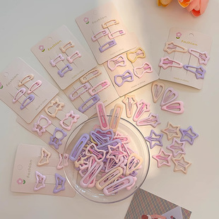 Colorful Star Hairpin Women's Sweet Front Side Bangs Broken Hair bb Clip Children's Cute Five-pointed Star Hairpin Headwear