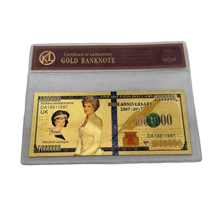Plastic Gold Foil Elizabeth Diana Monroe Commemorative Coin Gold Foil Banknote Currency Princess Head Creative Coin