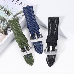 Подходит для PAM01 122 984 нейлоновый холст тканый ремешок для часов нейлоновый кожаный ремешок для часов 24 мм черный зеленый синий
