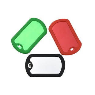 Silicone frame aluminum alloy dog tag silicone pet card contribution production LOGO