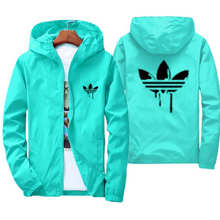 Cross-border Men's Jacket Spring and Autumn Fashion Windbreaker Loose Cardigan Zipper Jacket Trendy Brand Casual All-match Hooded Jacket