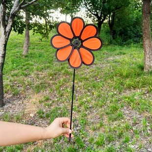 Cross-border hot sale colorful fabric traditional children windmill outdoor courtyard decoration gift stall windmill toys wholesale