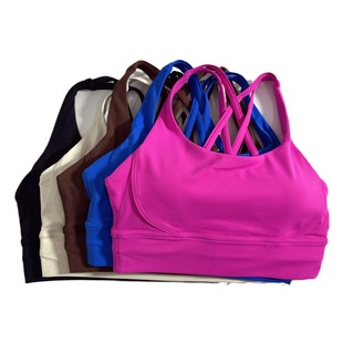 Wholesale Classic High Impact Shockproof Back Cross Women Sports Underwear Yoga Gym Training with Chest Pad